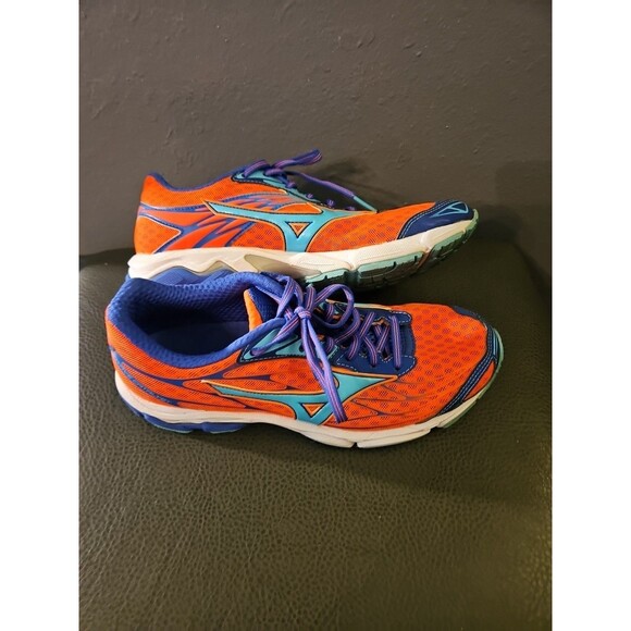 Mizuno Wave Catalyst Women's Athletic Running Shoes Sz W8.5 Orange Blue - Picture 6 of 12